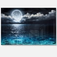 thumbnail image 1 of Romantic Full Moon Over Sea 40 in x 30 in Painting Art Prints, by Designart, 1 of 5