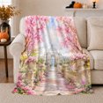 thumbnail image 1 of Romantic Garden Greenhouse Landscape Impressionist, Cozy Friendship Quote Scene, Warm Flannel Blanket for Living Room and Reading Nook, Art Lovers Friendship Gift, Artistic Home Decor, 1 of 9