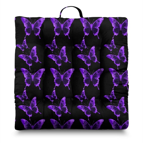 Romantic Garden-Inspired Butterfly Meditation Cushion 9-Point Stitched for Even Filling Distribution