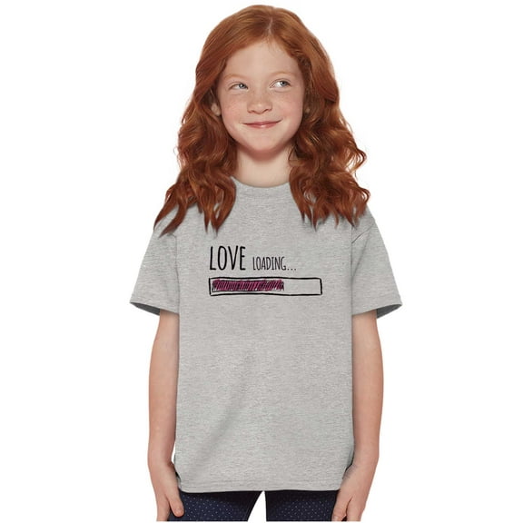 Romantic Geek Gamer Love Loading Cute Girls Kids T Shirt Tees Teen Brisco Brands M