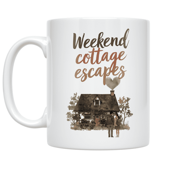 Romantic Getaway Cottage Design - Couple Enthusiast - 11 oz Ceramic Coffee Mug