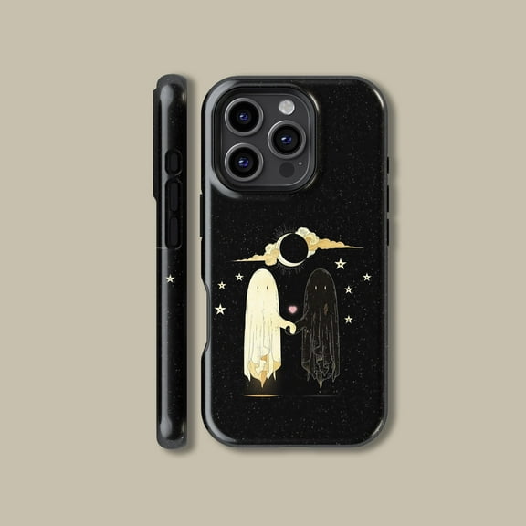 Romantic Ghost Couple Moon Case for iPhone Samsung Halloween