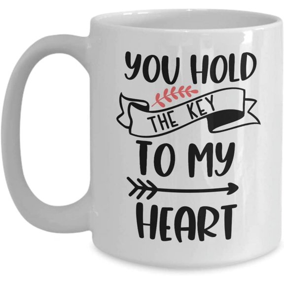 Romantic Gifts For Wife Husband Girlfriend Boyfriend, Key To My Heart Valentines Day Gifts For Her Anniversary Birthday Coffee Mug, Friend Mug, Love