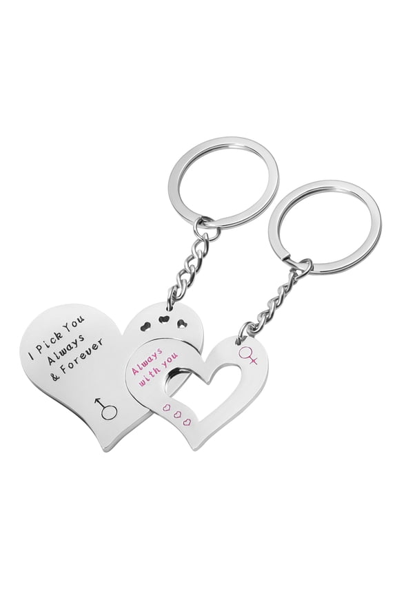 Car Key Ring Zinc Alloy 1 Set 2.0 x 1.7 Heart Design