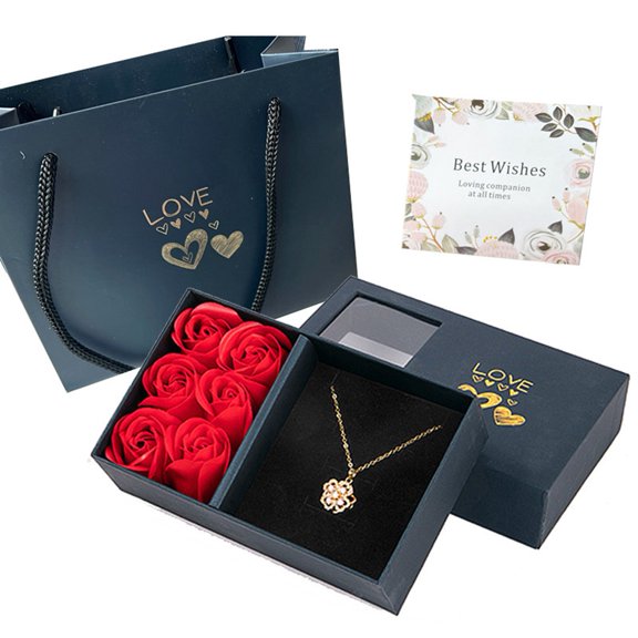 Romantic Gifts for Her Rose Ring Box Jewelry Box Artificial Flowers Eternal Rose Box Anniversary Wedding Valentine's Day Christmas Birthday Gifts for Mom Wife Girlfriend Women