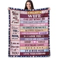 thumbnail image 1 of Romantic Gifts for Wife from Husband, Best Wife Gifts for Her, Wife Birthday Gifts for Womens, Funny Wife Gifts Ideas for Christmas Anniversary Valentine''S Day, to My Wife Blanket Gifts 80"X 60", 1 of 6