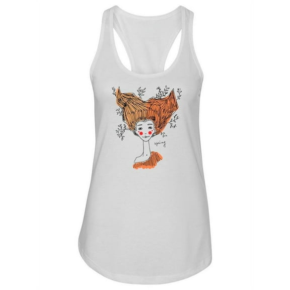 Romantic Girl Doodle Design Tank Women -Image by Shutterstock, Female x-Large