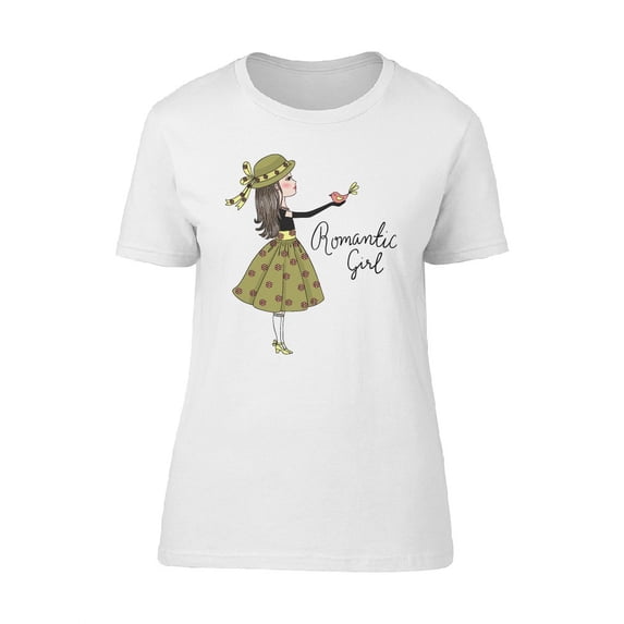 Romantic Girl With Green Dress T-Shirt Women -Image by Shutterstock, Female Medium
