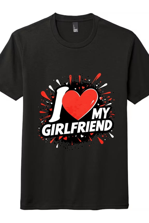Romantic Graffiti Heart Girlfriend Love T-Shirt Unisex Vintage Casual Tee
