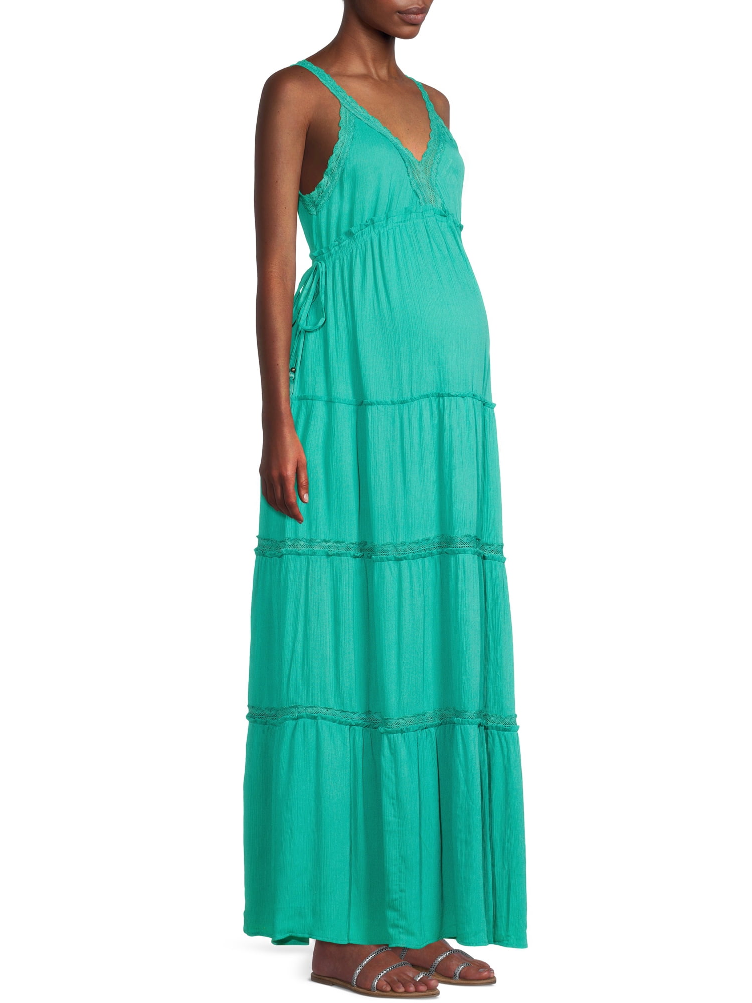 Crochet detail clearance maxi maternity dress
