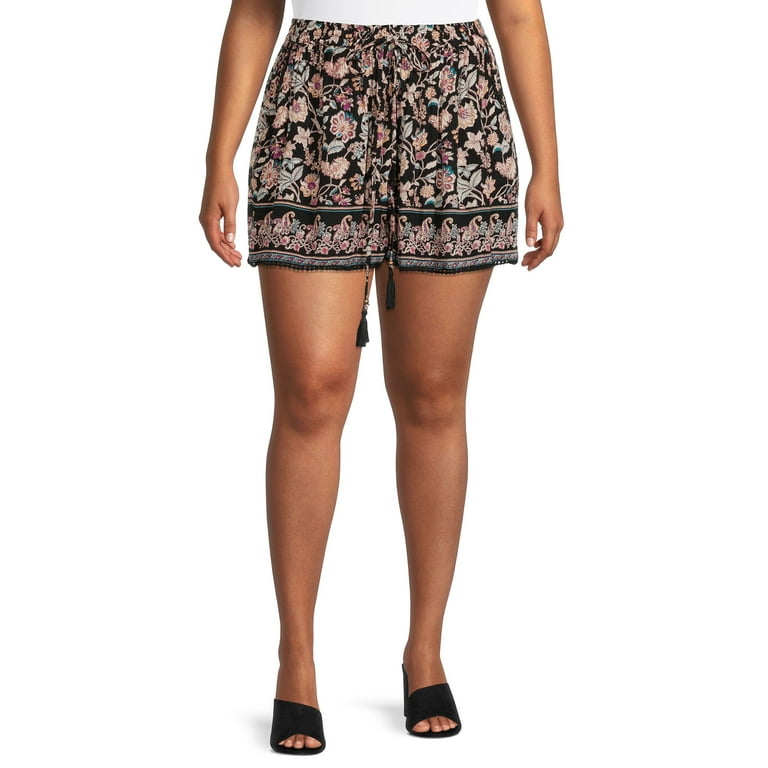 Romantic Gypsy Women's Plus Size Crochet Trim Shorts