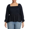 thumbnail image 1 of Romantic Gypsy Women's Plus Size Lurex Thread Square Neck Top, 1 of 5