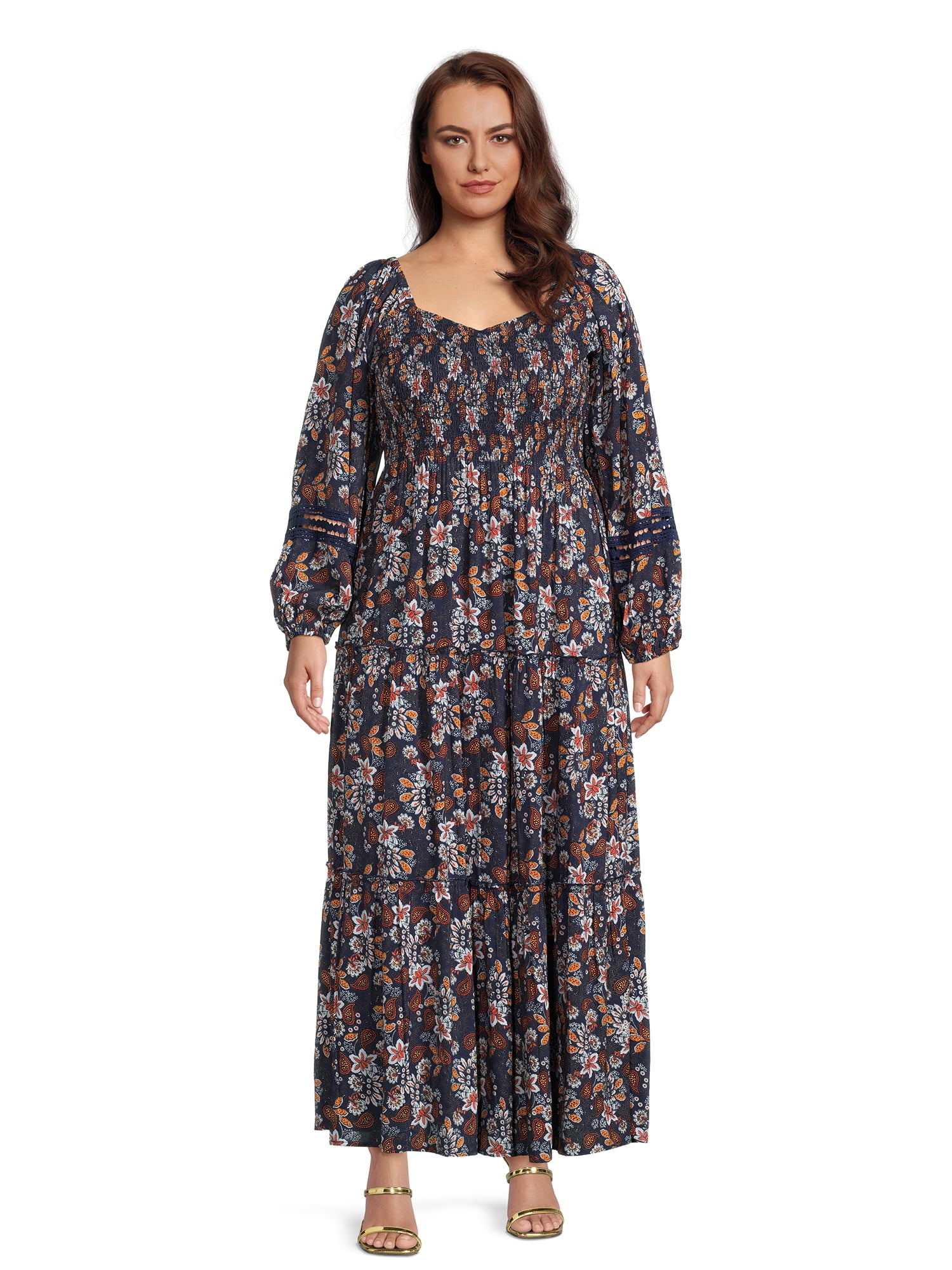 Romantic Gypsy Women's Plus Size Tiered Sweetheart Maxi Dress - Walmart.com