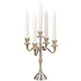 thumbnail image 1 of Romantic Hamptons Five Candle Silver Candelabra, Hand Crafted of Silver Aluminum Nickel, 11.75 Inches, 30 cm, Fits Standard Taper Candles, 1 of 8