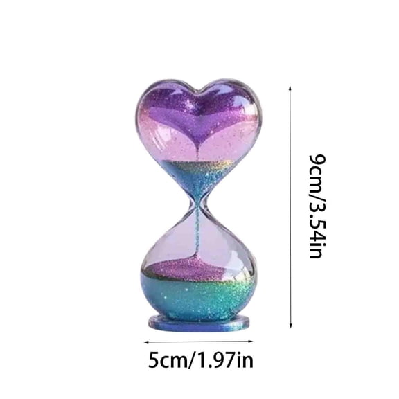 Romantic Heart Hourglass Valentines Day Colored Sand Timer, Gradient Design, Gift for Her, (Suitable for Home, Bedroom, Wedding Decorations)
