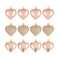 thumbnail image 1 of Romantic Heart-Shaped Hanging Ornaments – Set of 12 Glitter, Matte & Glossy Plastic Decorations for Christmas Tree, Wedding, Party & Valentine's Day, 1 of 5