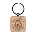 thumbnail image 1 of Romantic Hedgehog I Would Share My Hedge With You Love Valentine's Day Square Keychain Charm Tag - Engraved Wood, 1 of 6