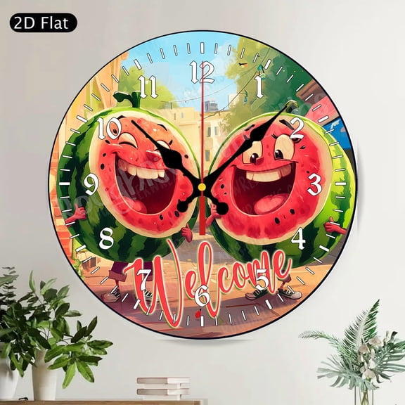 Romantic Kiss Me Heart and Roses Round Wall Clock - Silent Love Home Decor Gift