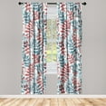 thumbnail image 1 of Romantic Leaves Window Curtains, Autumn Themed Aquarelle Leafy Branch Pattern Melancholic Art, Lightweight Decor 2-Panel Set with Rod Pocket, Pair of - 28"x84", Off White Ruby Cadet Blue, by Ambesonne, 1 of 3