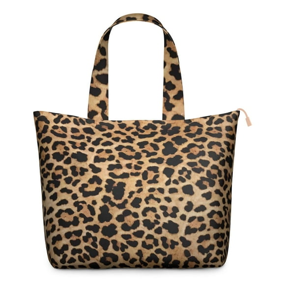 Romantic Leopard Print Travel Tote Bag Weekender Featuring Classic Cheetah Pattern, Aesthetic Design, Large Capacity for Trips