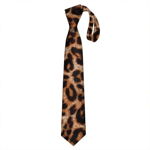 Romantic Leopard Tie – Soft Watercolor Spots, Slim Polyester Tie for Weddings