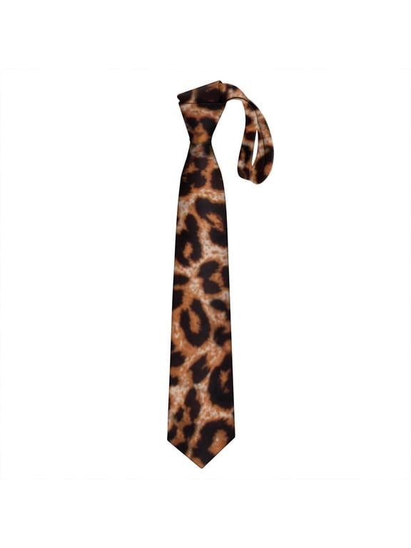 Romantic Leopard Tie – Soft Watercolor Spots, Slim Polyester Tie for Weddings