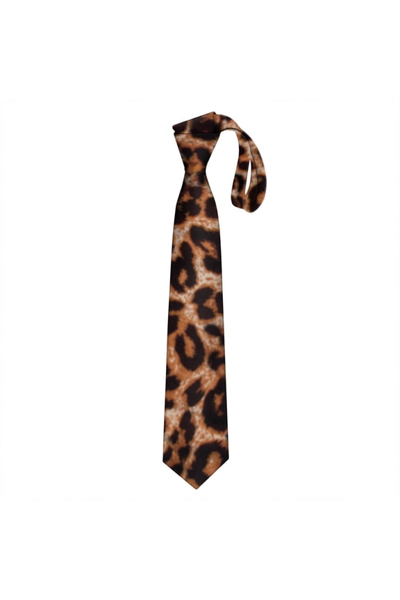 Romantic Leopard Tie – Soft Watercolor Spots, Slim Polyester Tie for Weddings