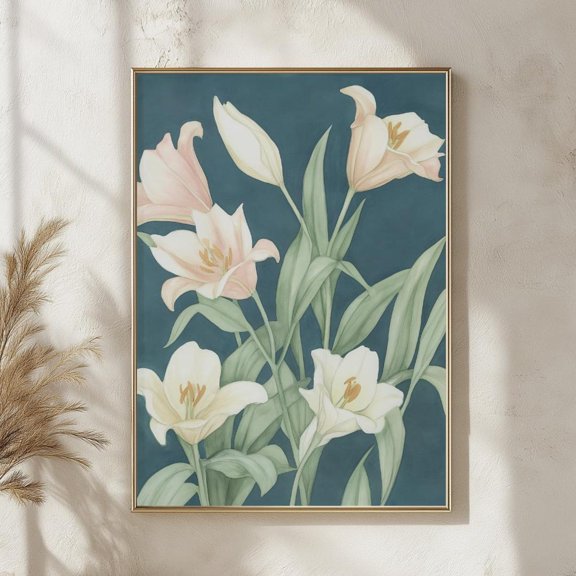Romantic Lily Flower Soft Pastel Botanical Cottagecore Floral Elegant