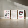 Romantic Line Cupid Candles Wine Poster, Set 3, Poster Only - Walmart.com