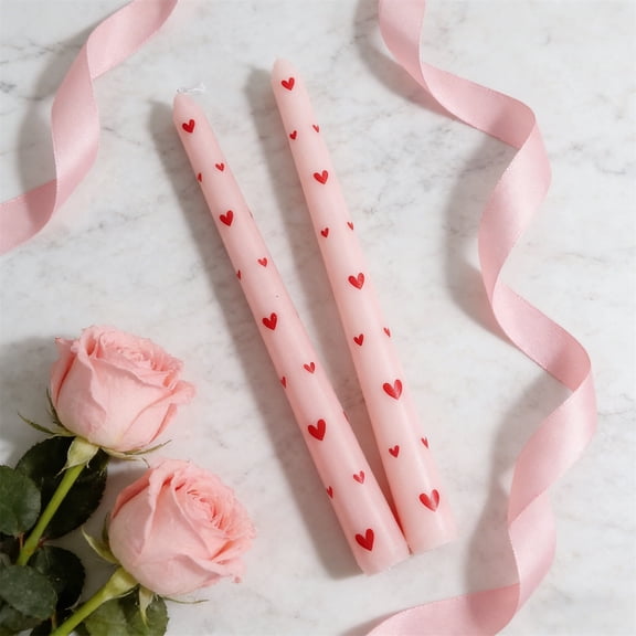 Romantic Long Rod Printed Candle for Wedding, Anniversary or Gift – Scented Wax Candle Decor, 1 Piece