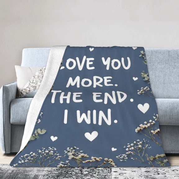 Romantic Love Blanket Gift Throw Blanket Cozy Soft Floral Heart Gift for Wife Husband Couples 50x40