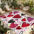 thumbnail image 1 of Romantic Love Outdoor Rug for Patio/Deck/Porch, Non-Slip Large Area Rug 3 x 5 Ft, Valentine's Day Cartoon Stars Heart Pink Red Indoor Outdoor Rugs Washable Area Rugs, Camping Rug Carpet Runner, 1 of 8