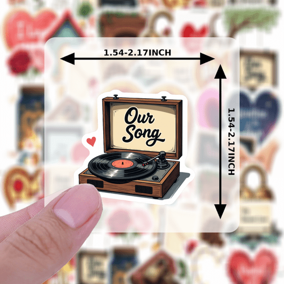 Romantic Love Theme Stickers, Waterproof Love Theme Sticker for Water Bottle Laptop Phone Cases Planner Skateboard Luggage Helmet Party Favor Decor, Ideal for Adults Teens Teacher Rewards