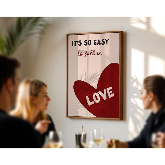 Romantic Lyric Inspired Song Lyrics Bestie Decors Its So Easy To Fall In Love Poster Unframed Paper Print