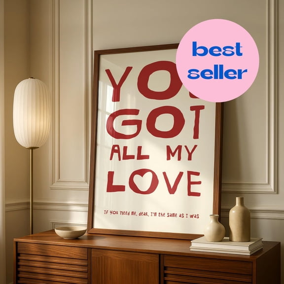 Romantic Lyric Print Indie Music Inspired Wall Art ( 50X70Cm) UNFRAMED PAPER POSTER, Home Decor, Vintage Gift, Living Room Dercor