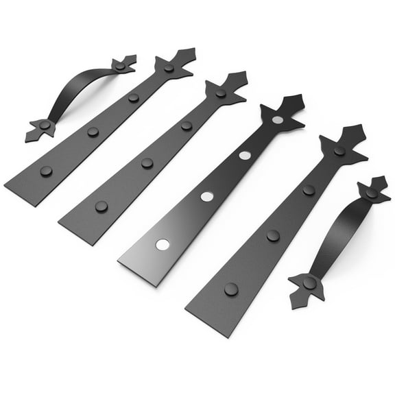 Romantic Magnetic Garage Door Decorative Hardware Kit, 4 Hinges + 2 Handles