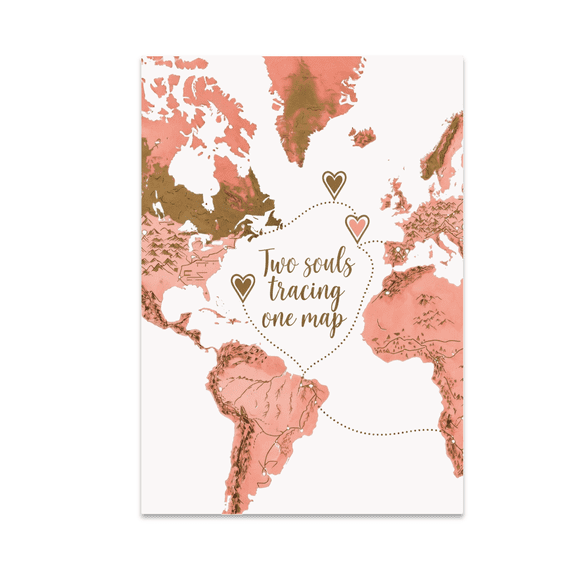 Romantic Map Decor - Couples Travel Enthusiast - 13x19 Poster Print