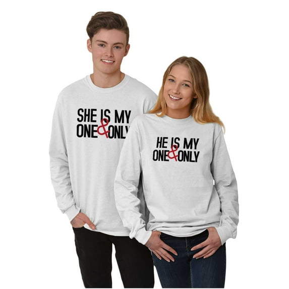 Romantic Matching Set His Hers Couple Women's Long Sleeve T Shirt Brisco Brands S