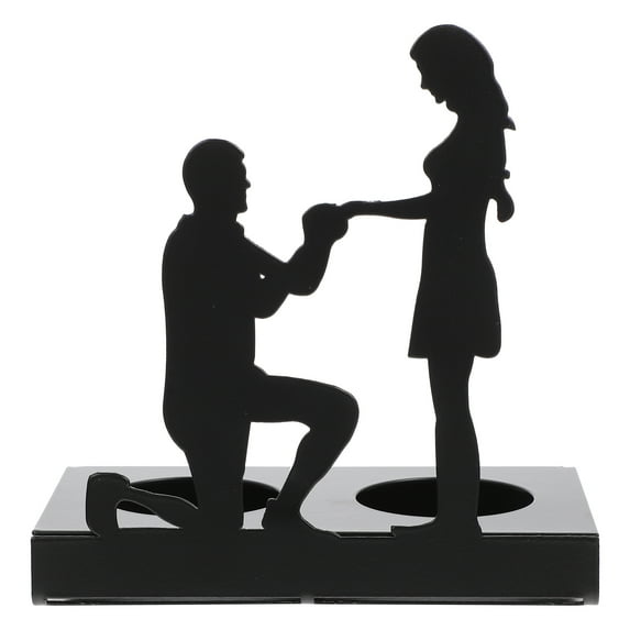 Greenadscape Valentine's Day Candlestick 1Pcs Metal Tealight Holders for Dinner Table Office Desktop