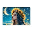 thumbnail image 1 of Romantic Moon Sunflower Woman Indoor Door Mat, Bedroom Rug & Carpets Entryway Rug Front Door Welcome Mat, Non-Slip Long Bathroom Rugs Runner, Washable Kitchen Mats for Floor, 1 of 5