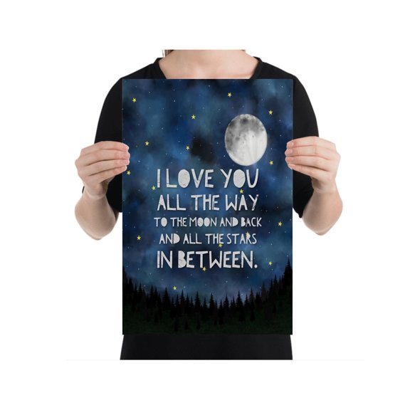 Romantic Moonlit Art, Inspirational Decor for Lovers, Wall Poster