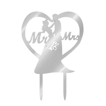 Romantic Mr. Mrs. Hollow Wedding Cake Topper, by GeweYeeli