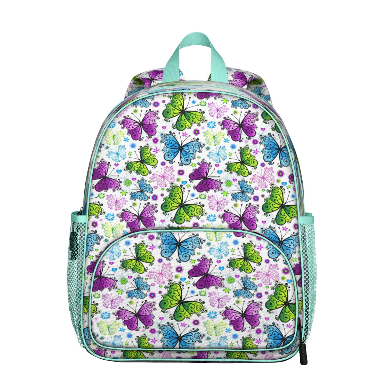 Romantic Nature Butterfly Student Backpack – Watercolor Floral Pattern ...