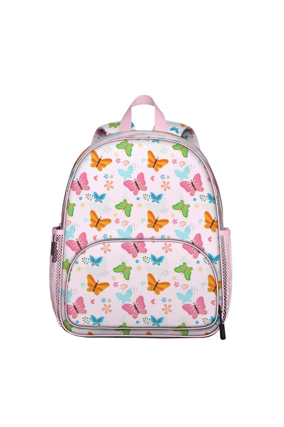 Romantic Nature Butterfly Student Backpack – Watercolor Floral Pattern with Delicate Fantasy Wings and Aesthetic Garden Design