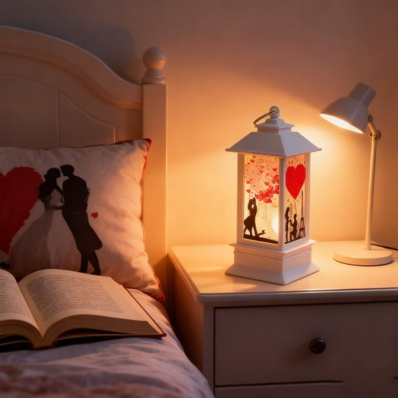 Romantic Night Light for Bedroom, USB Plug in Table Lamp with Dimmable Warm White Light, Battery Operated Portable LED Lamp for Home Decor, Bedside, Nursery, Room, Living Room, Desk, Gift Idea