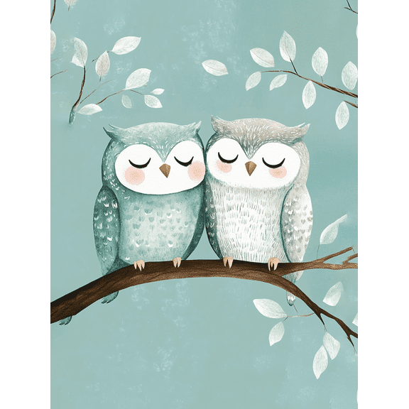 Romantic Owls Canvas Wall ArtPerfect for Bedroom Living Room Office Bathroom and Hallway Decor.