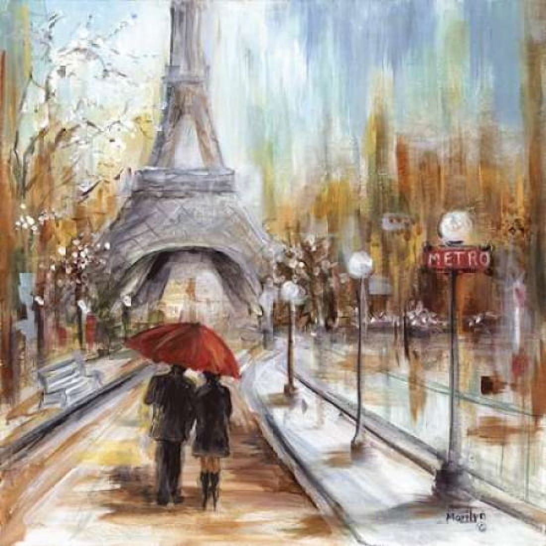 Romantic Paris Canvas Art - Marilyn Dunlap (24 x 24)