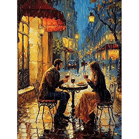 Romantic Parisian Couple Canvas Wall Art Perfect for Living Room Bedroom Dining Room Kitchen and Office Decor.