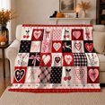 thumbnail image 1 of Romantic Patchwork Hearts On Sofa With Pumpkins Cozy Rustic Flannel Blanket For Women Valentine's Day Gift Soft Home Decor In Living Room Bedroom, 1 of 9