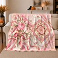 thumbnail image 1 of Romantic Peonies White Flowers Jeweled, Cozy Botanical Garden Scene, Warm Flannel Blanket for Sunroom and Reading Nook, Garden Lovers Valentine's Day Gift, Artistic Home Decor, 1 of 9